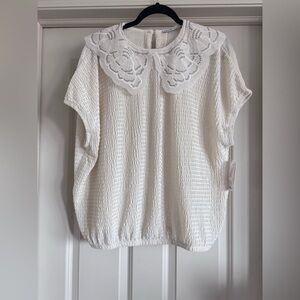 Chic White Lace Collar Women's Blouse